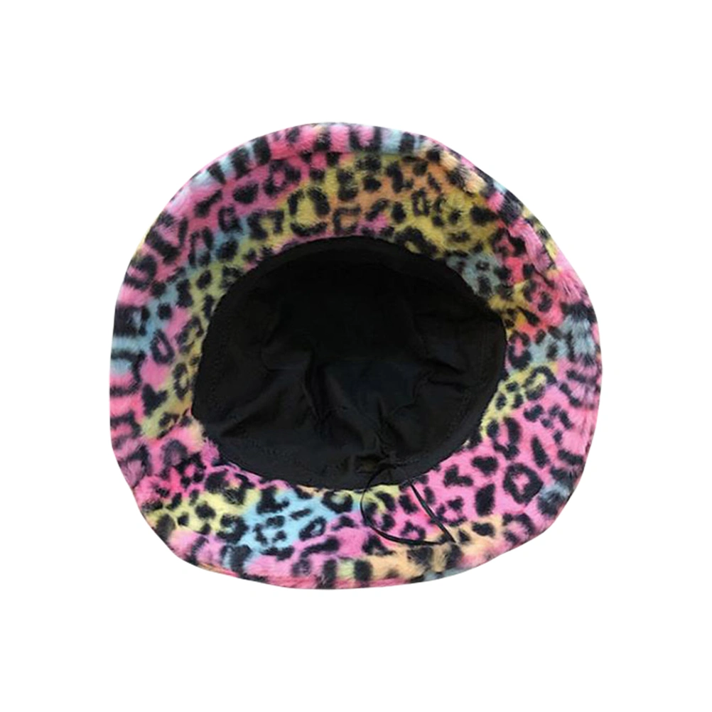 1Pc Fashion Warm Fisherman Hat Fluffy Autumn Winter Leopard Fisherman