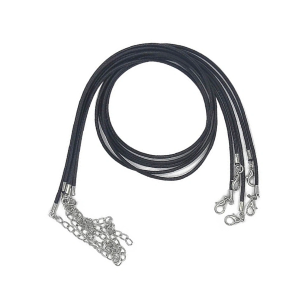 10pcs 1.5mm 45cm Length Waxed Necklace Cord with Clasp for Necklace Bracelet Jewelry Making (Black)