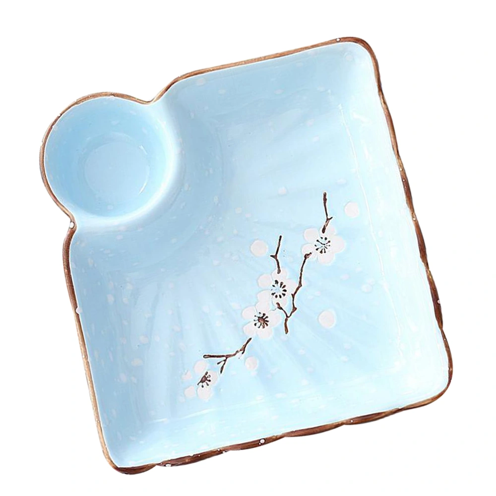 Creative Sauce Dish Dipping Bowl Ceramics Sauce Dish Seasoning Dish Saucer Appetizer Plates for Home (Sky-blue)