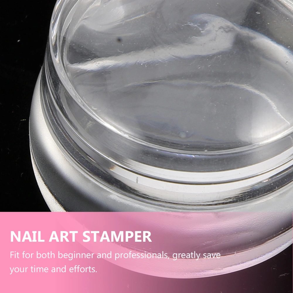 2 Set Clear Silicone Nail Stamper Transparent Visible Body Stamper with Scraper