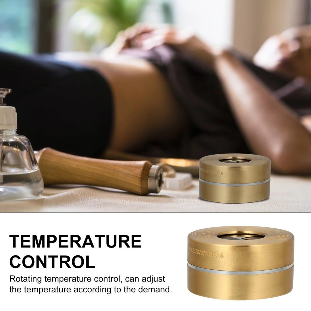 1pc Pure Copper Moxibustion Box Rotating Temperature Control Moxa Massages Box