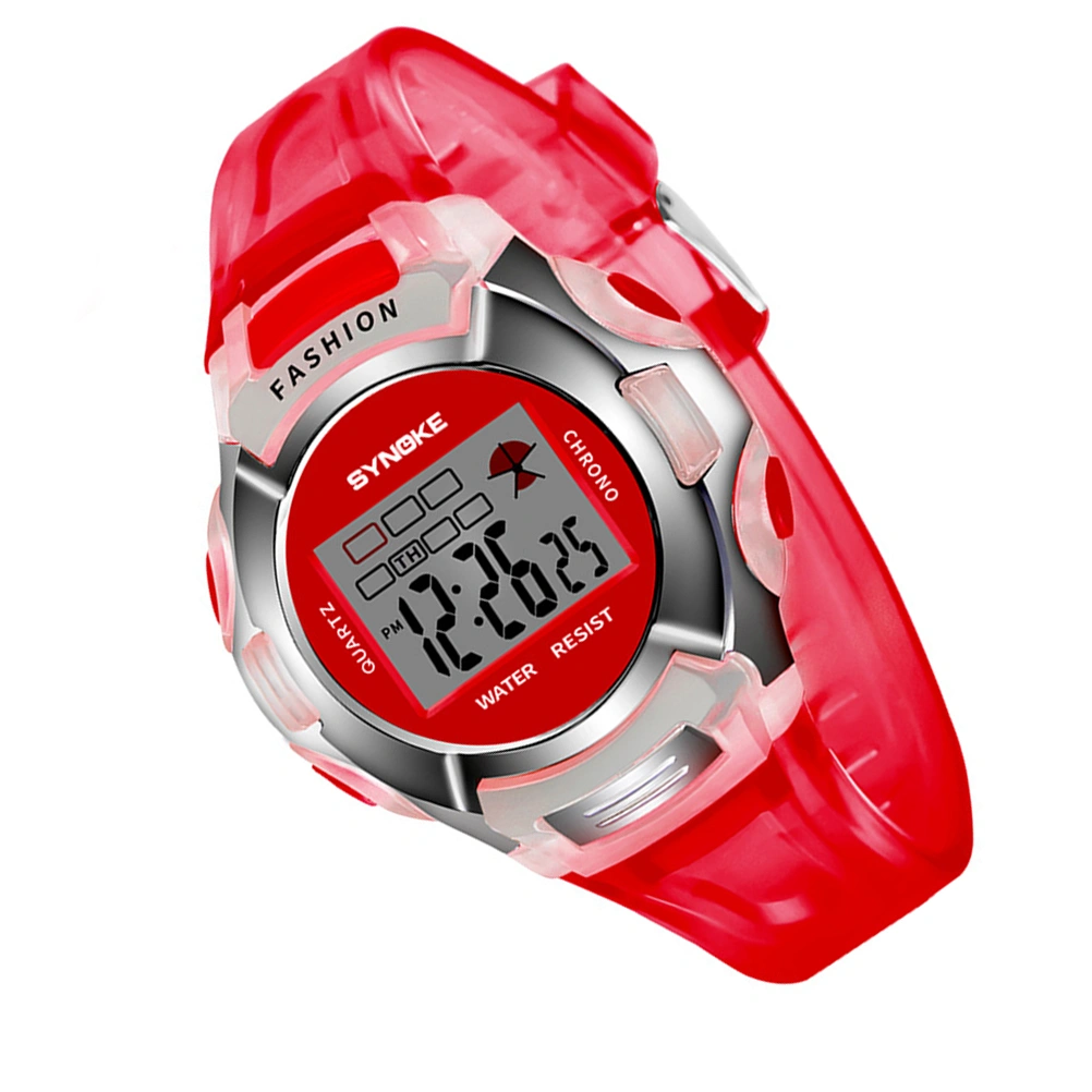 Children Watches Students Electronic Watch Waterproof Sports Watch Luminous Electronic Watch for Kids Red