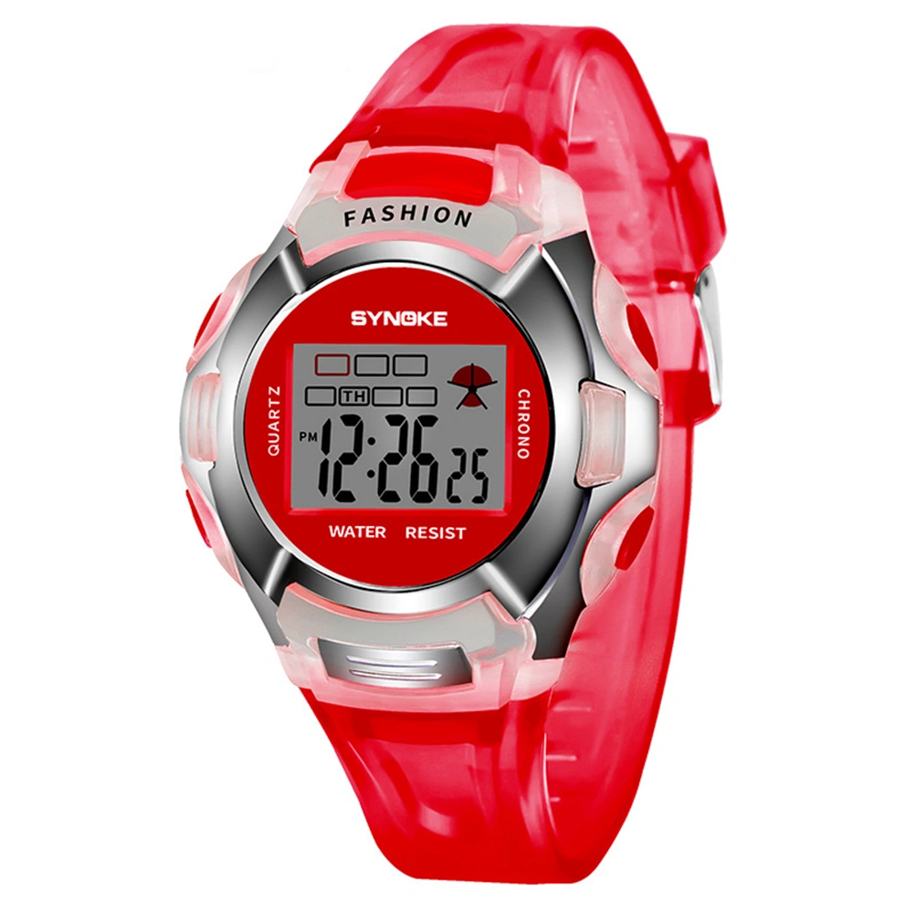 Children Watches Students Electronic Watch Waterproof Sports Watch Luminous Electronic Watch for Kids Red