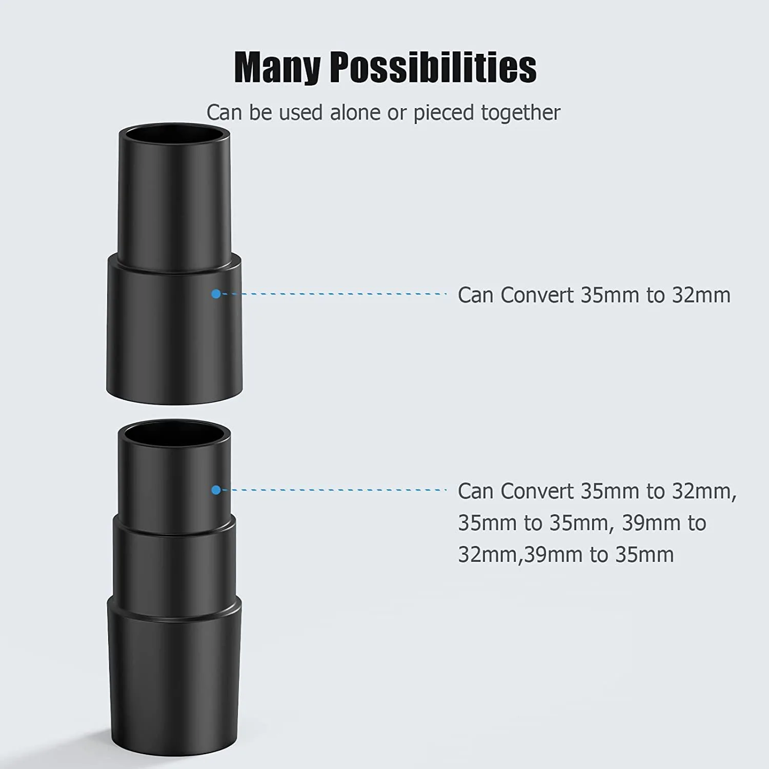 3pcs Vacuum Hose Adapter Vacuum Hose Converter Suction Tube Connector Supply