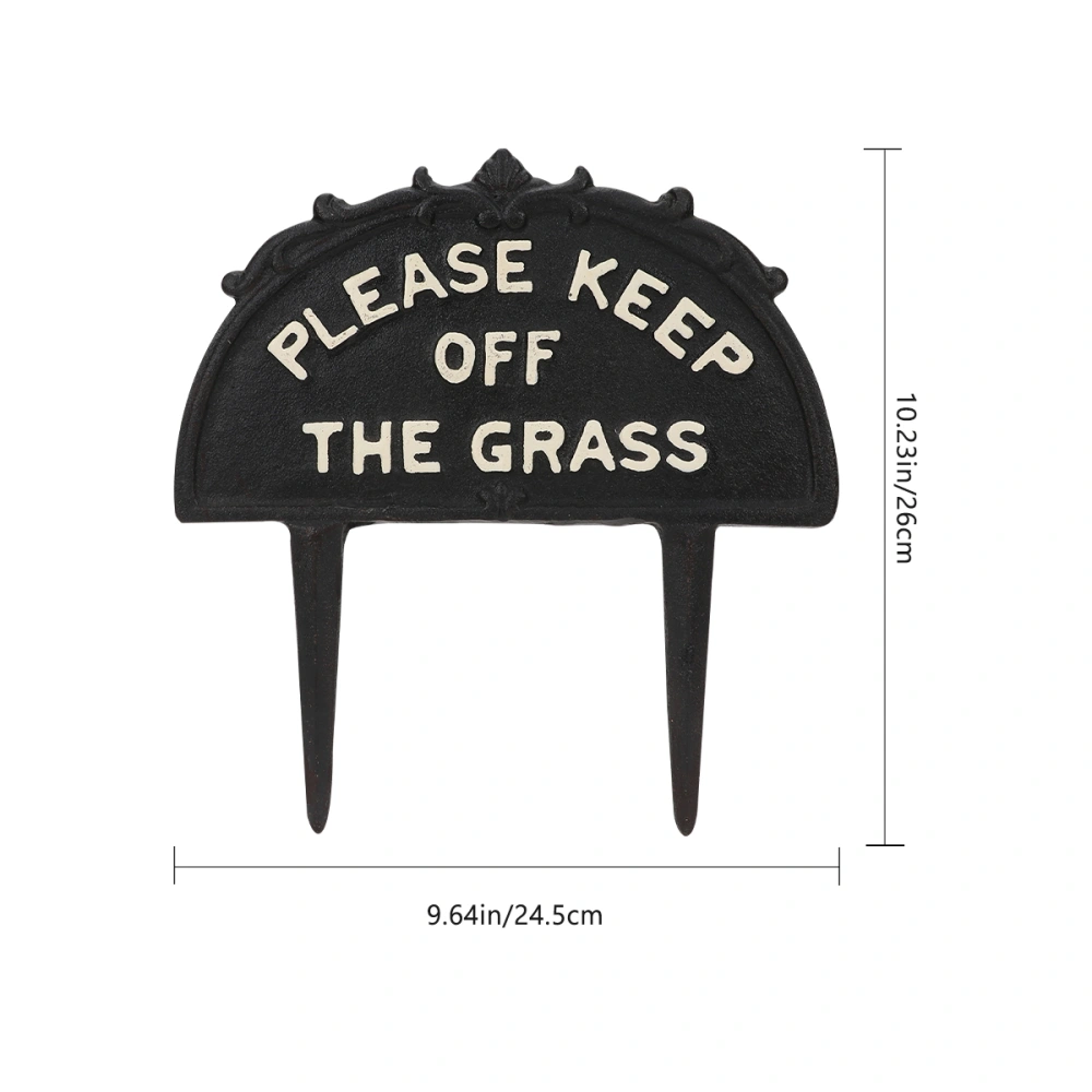 Garden Decoration Lawn Sign Grass Warning Sign Practical Inserted Sign (Black)