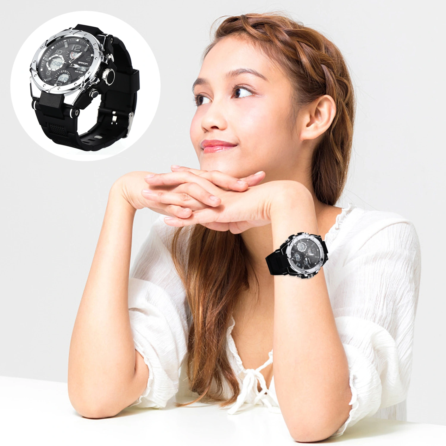 Outdoor Sports Watch Multifunctional Wrist Watch Waterproof Luminous Watch