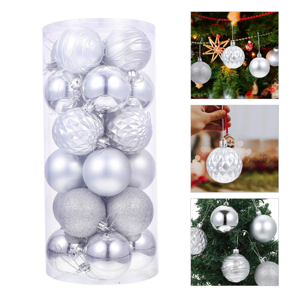 24Pcs Christmas Hanging Balls Xmas Pendant Colorful Balls Ornament for Party