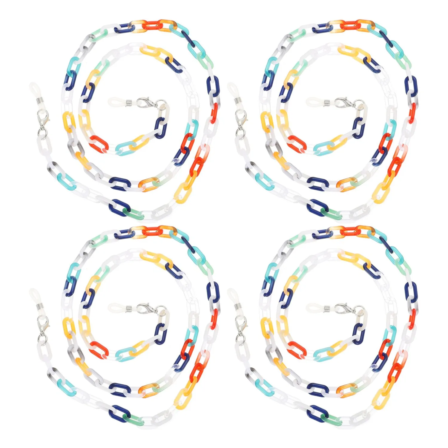 4Pcs Colorful Mask Hanging Chains Kids Mask Lanyards Eyeglasses Acrylic Chains