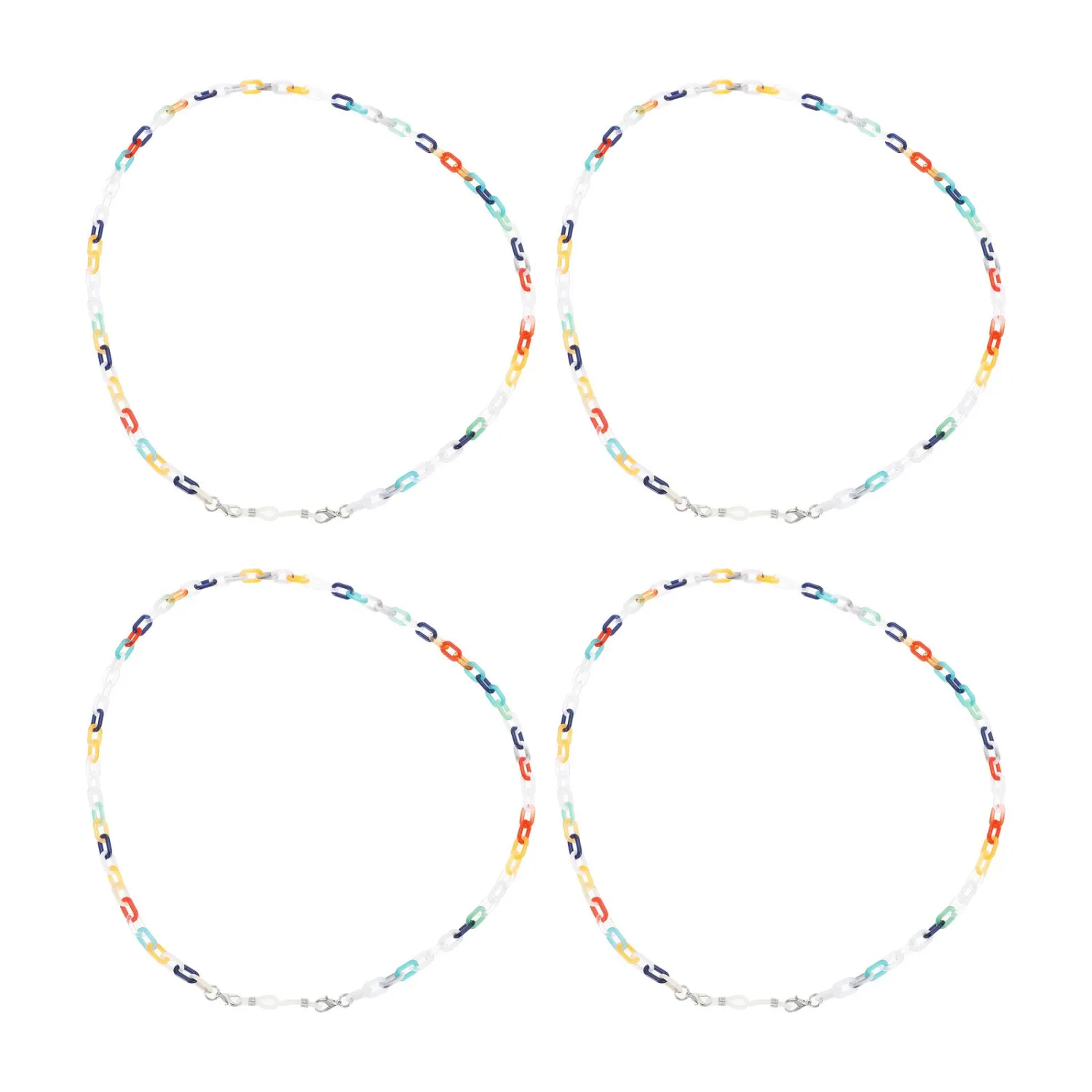 4Pcs Colorful Mask Hanging Chains Kids Mask Lanyards Eyeglasses Acrylic Chains