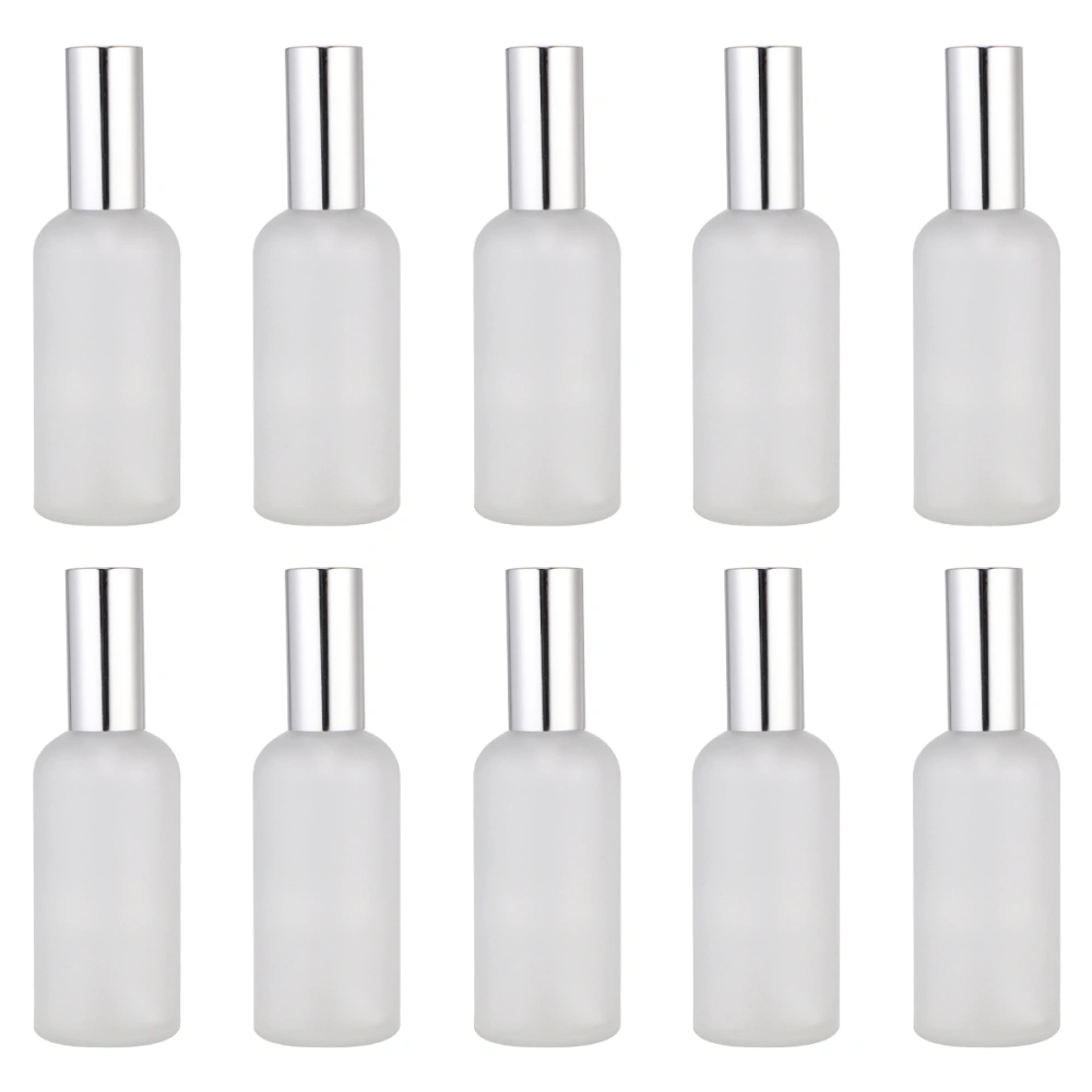 10pcs 100ml Fine Mist Spray Bottles Lotion Bottles Pump Bottles Grinding Dispenser Bottles for Emulsion Shampoo (Transparent)