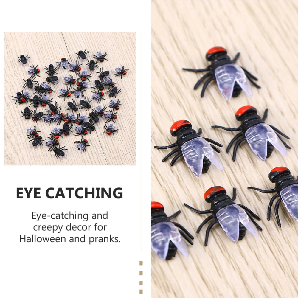 100 Pcs Fake Blowfly Prank Toys Simulated Fly Toys Halloween Prank Flies Toys