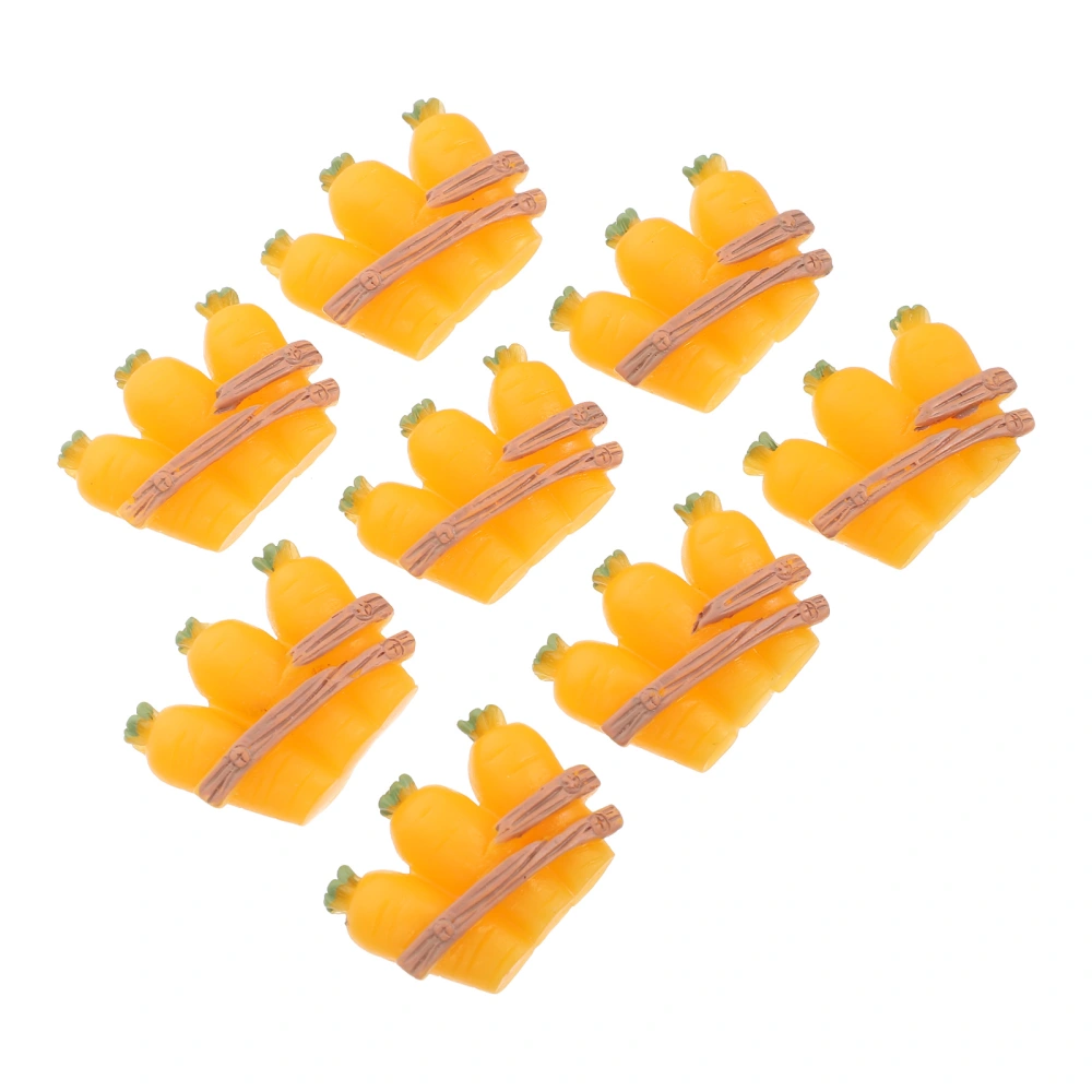 8PCS Office Micro Landscape Ornaments Lovely Cartoon Carrots Resin Decors