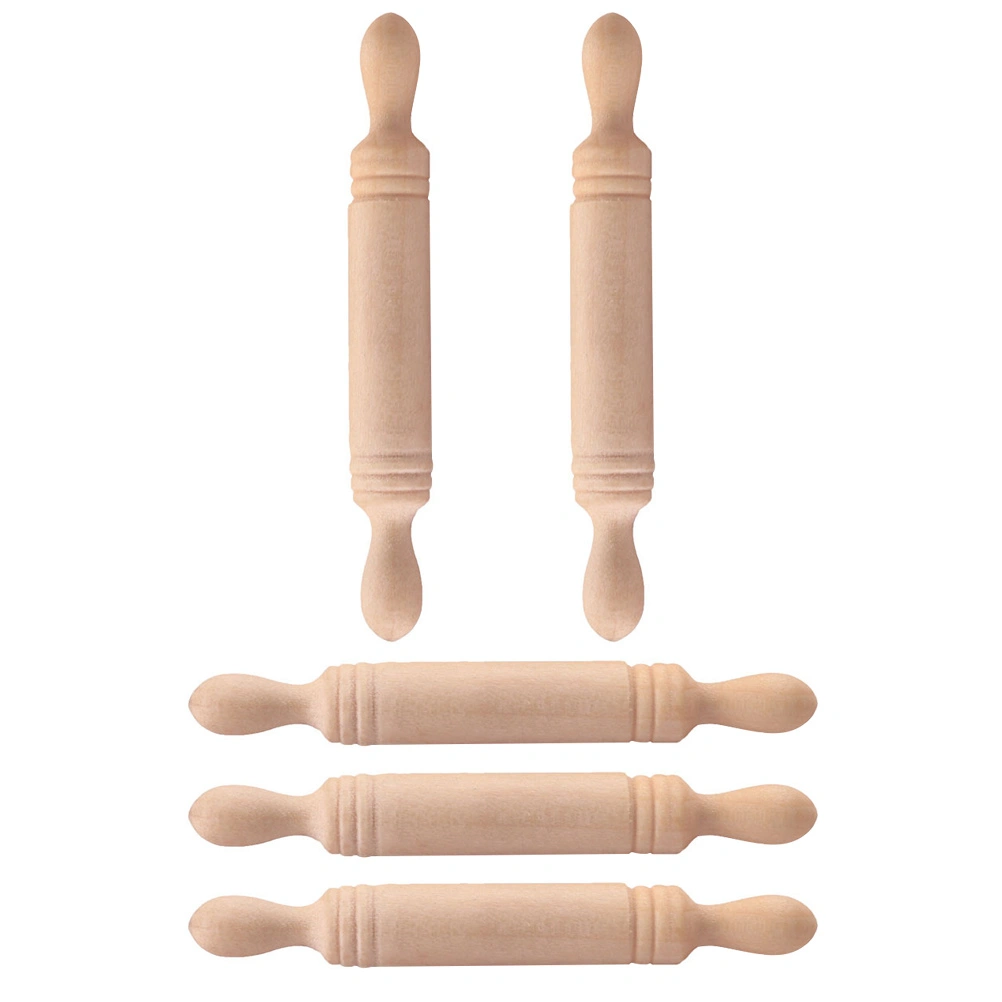 5pcs Miniature Rolling Pin Models Mini House Decorative Rolling Pin Mini House Decor
