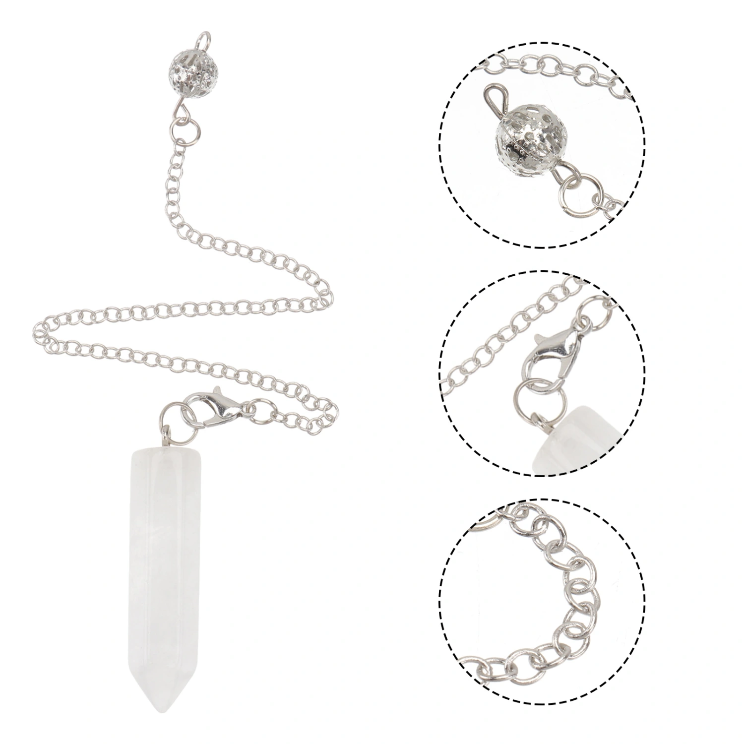 1Pc Natural Stone Pendant Decorative Tapered Pendant Divination Pendant Gift