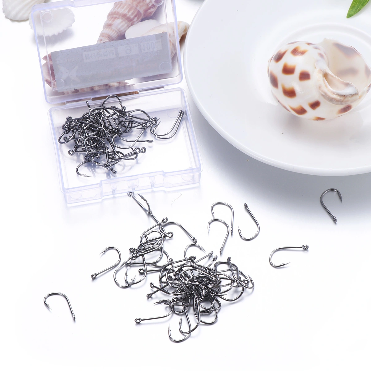 100 PCS Fishing Hooks High Carbon Steel Perforated Fishing Hooks Fly Fishing Hooks Fishing Tackle Set for Salt Water Fresh Water Lakes Rivers Streams (#9)