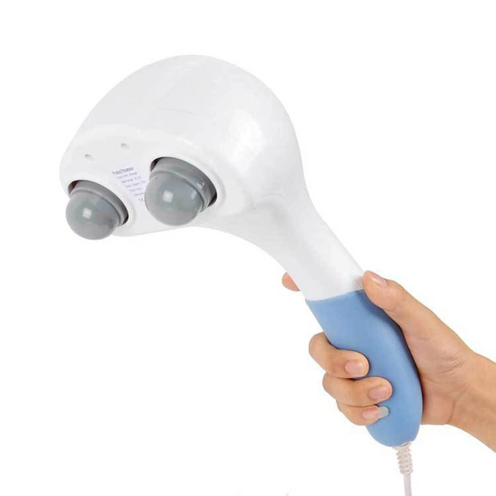 Multifunctional Double Head Powerful Handheld Full Body Electric Percussion US Plug (White)