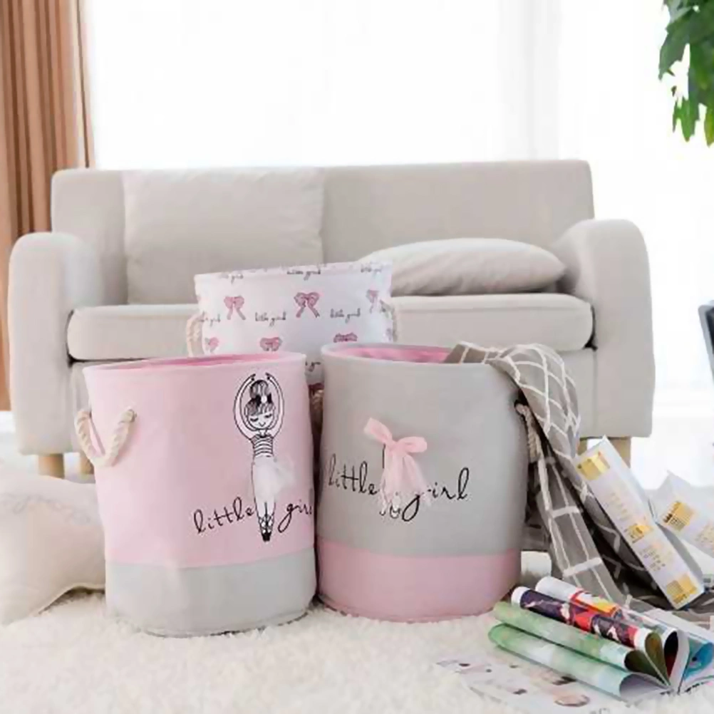 Printed Laundry Baskets Folding English Letters Linen Fabric Laundry Organizing Basket(Style A)