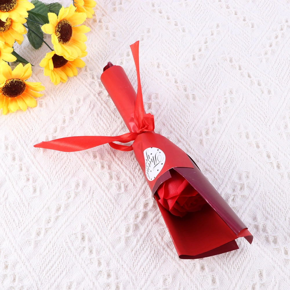 1pc Simulation Rose Soap Scented Rose Flower Petal Bath Body Soap for Valentine's Day Wedding Party Anniversaries Gift (Red)