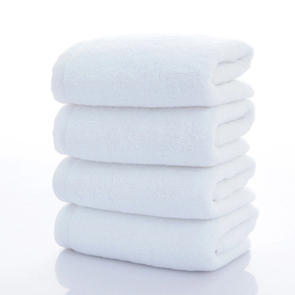 Cotton Thicken Towels Bath Weak Towels Hand Washcloths Water Absorption Towels for Home Hotels Barber Shops Beauty Salon (White)