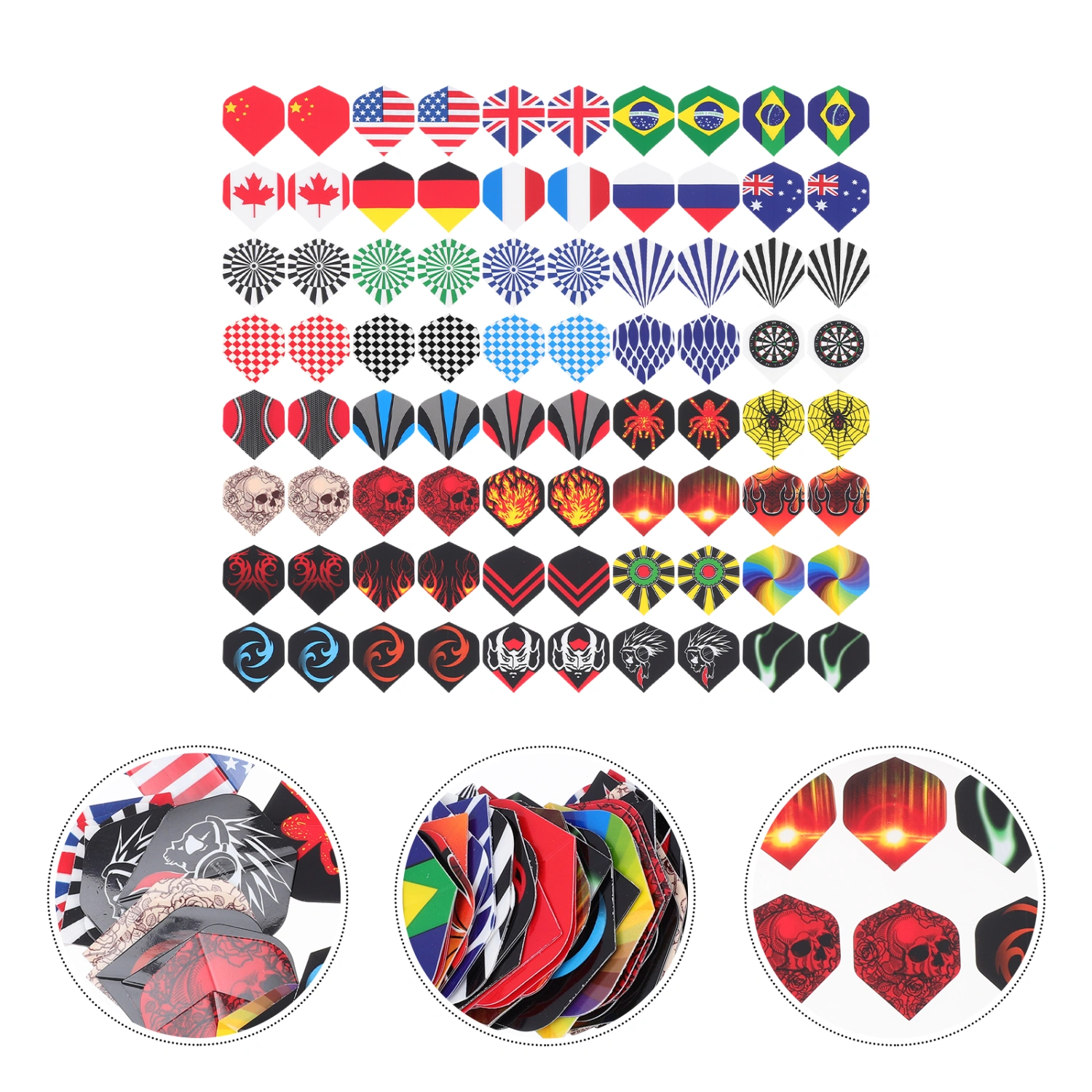 80Pcs Decorative Dart Flights National Flag Pattern Dart Flights Professional Dart Tails
