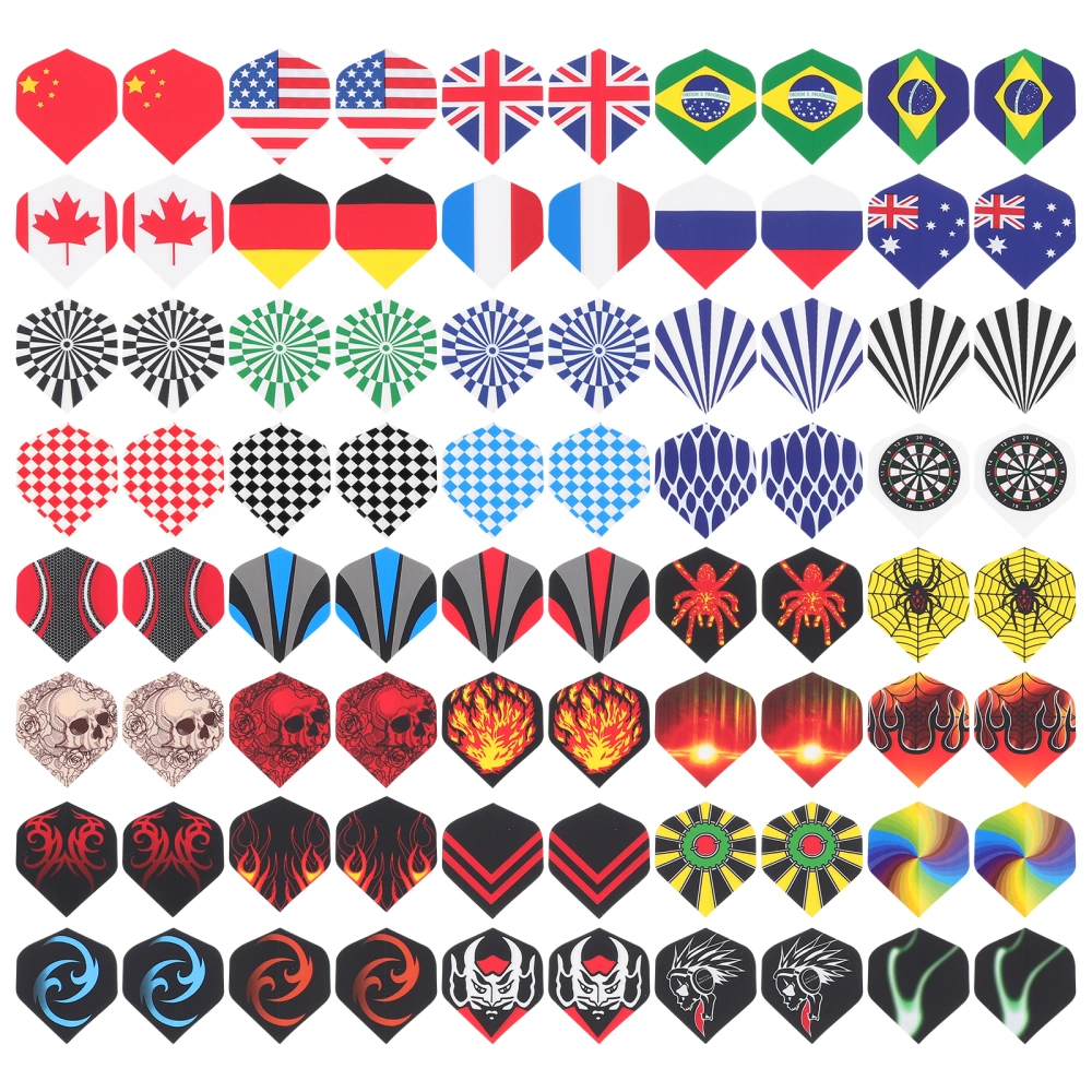 80Pcs Decorative Dart Flights National Flag Pattern Dart Flights Professional Dart Tails