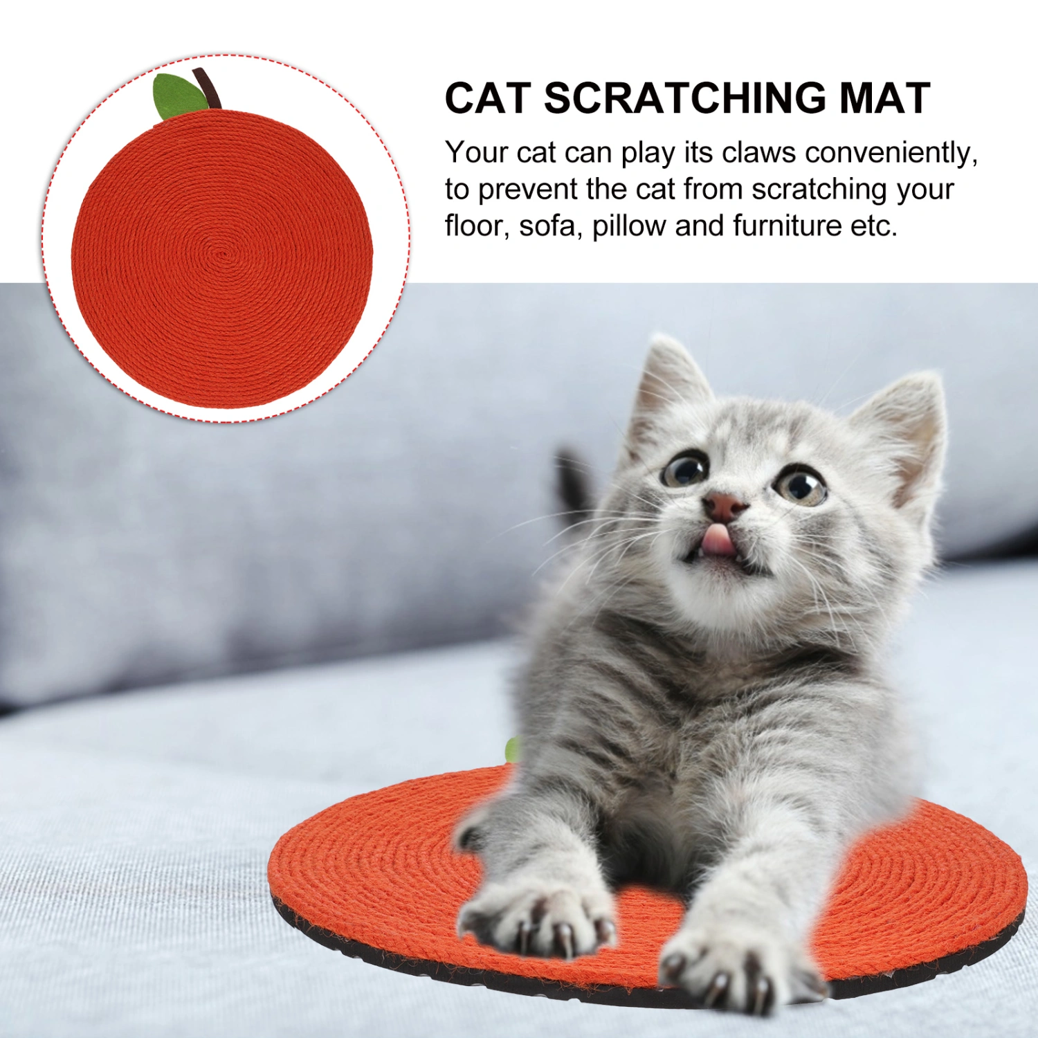 1Pc Cat Scratching Mat Cat Scratcher Pad Orange Shaped Scratching Board