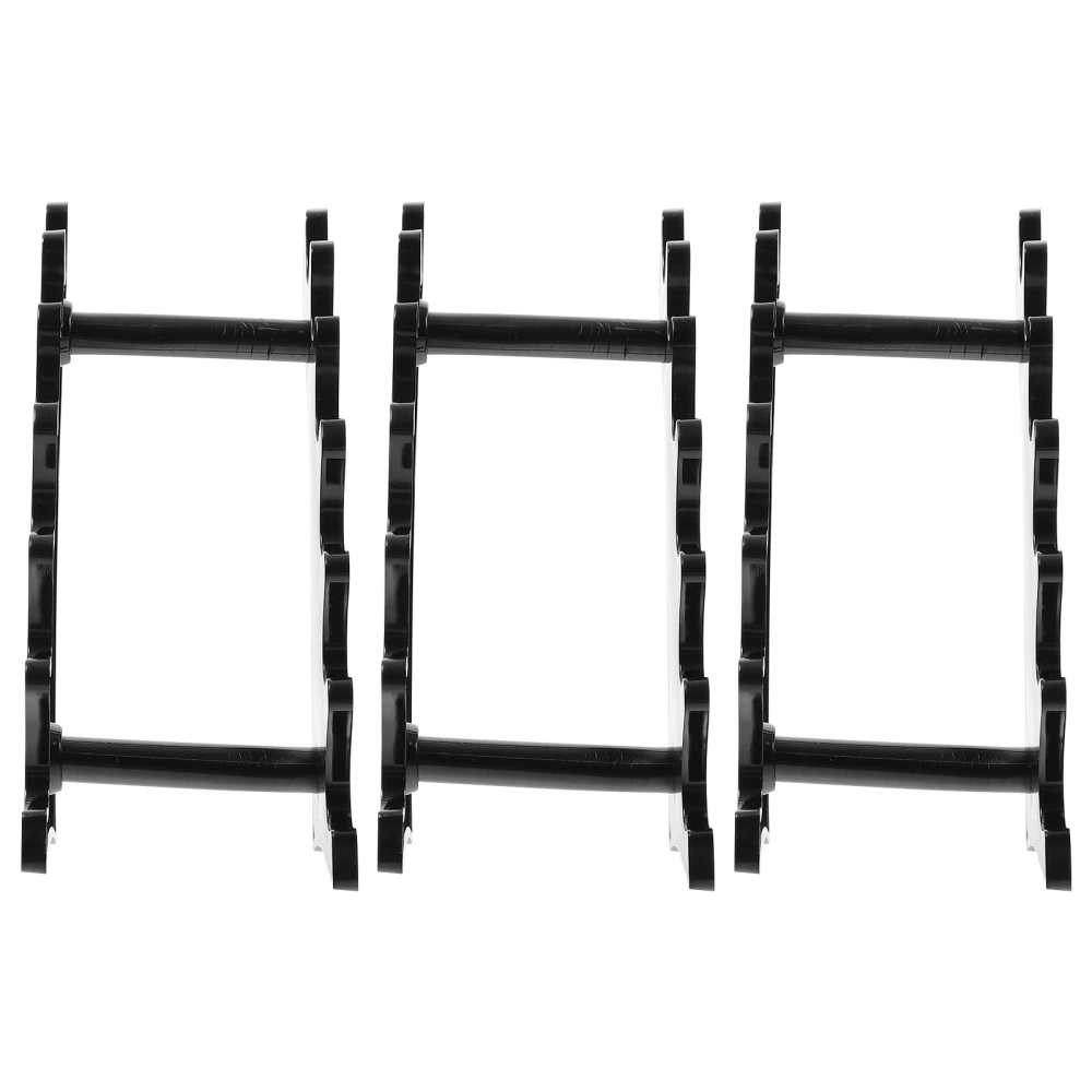 3 Pcs Plastic Ballpoint Pen Display Racks And Fountain Pen Storage Racks (Black)