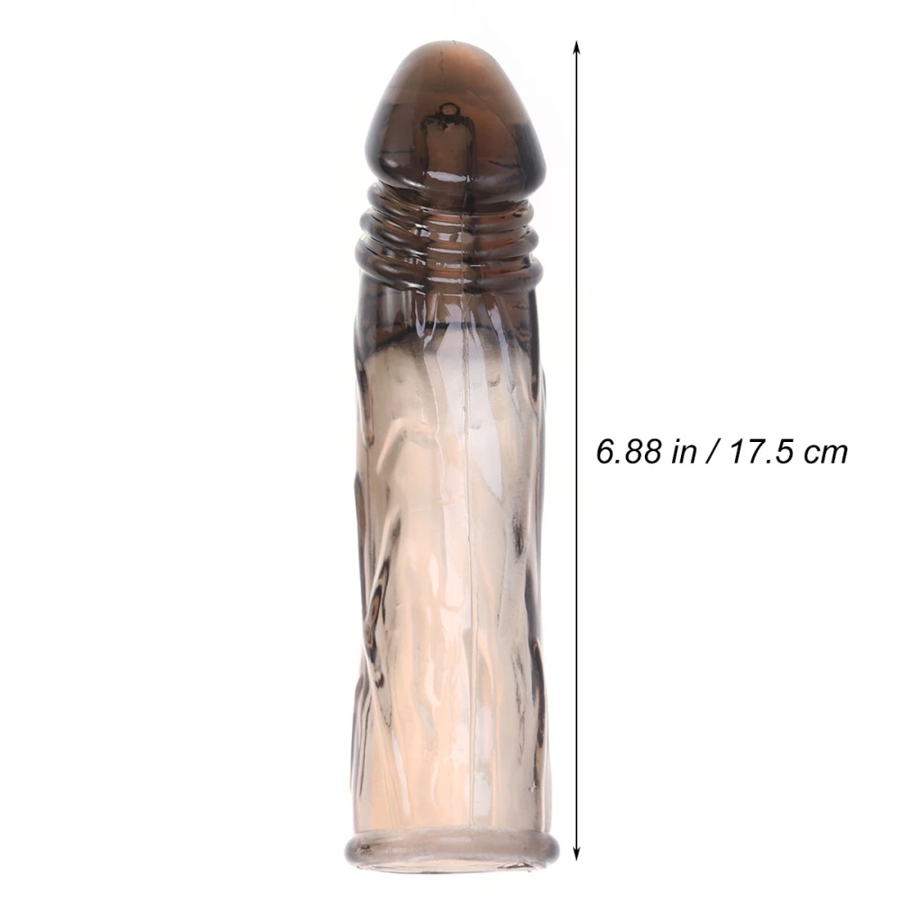 Simulation Penis Sleeve Realistic Sleeve Erection Enhancing Exercise Sleeve Sex Toy for Men (Transparent and Black)