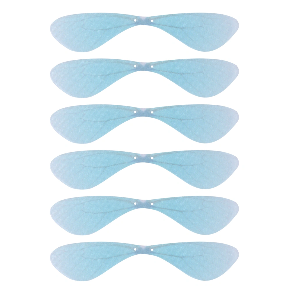 20pcs DIY Handmade Simulated Dragonfly Wings Decors Cloth Art Dragonfly Wings Craft for Decor (Light Blue)