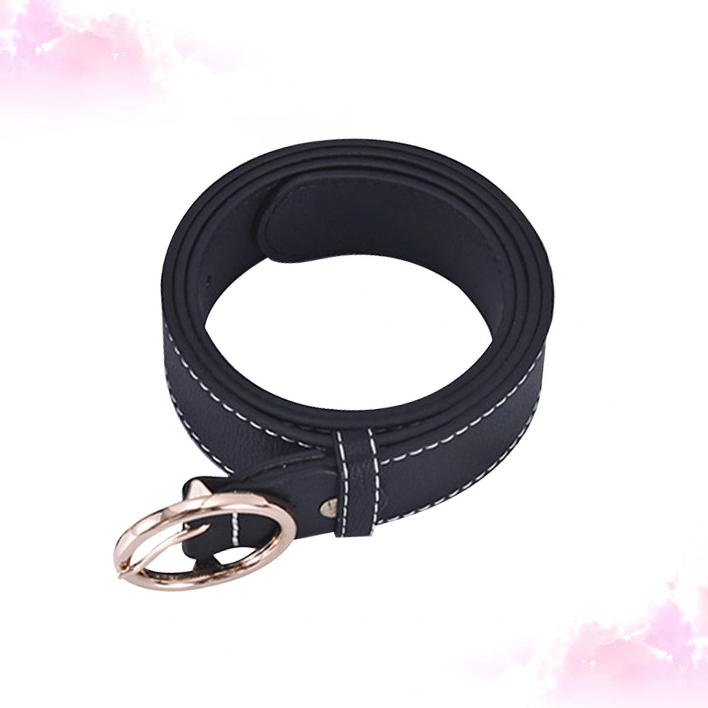 Simple Versatile Belt Women Waistband Jeans Pants Holder for Woman Girl Lady (Black, 95cm)