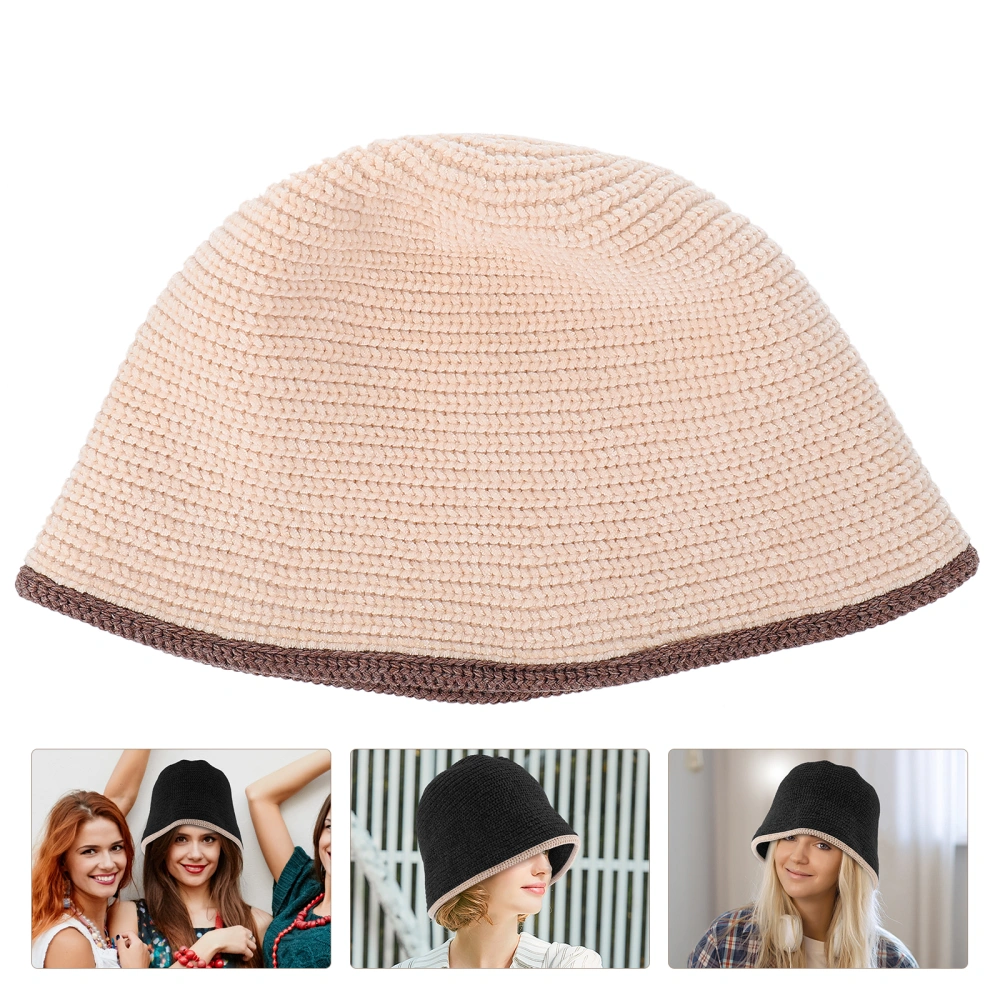 Autumn Winter Women Bucket Hat Fashion Warm Fisherman Hat Wool Bucket