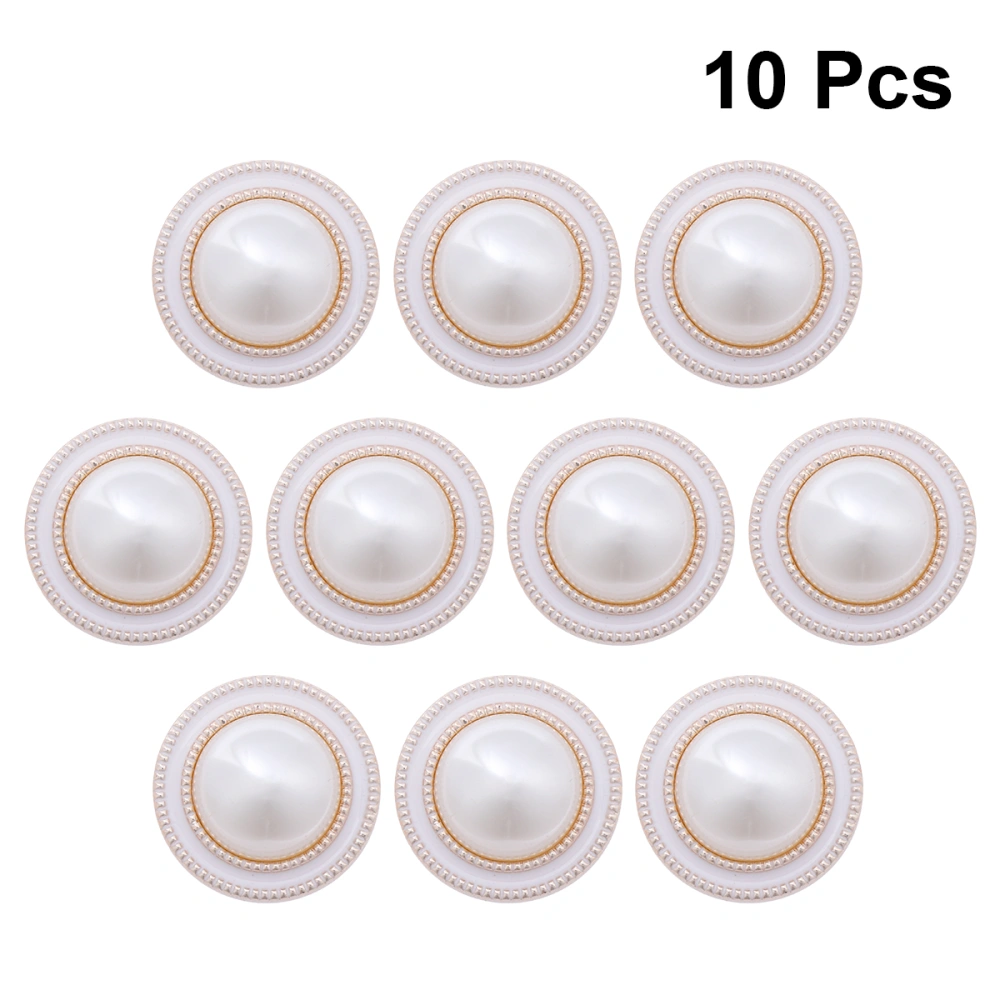 10pcs Round Shaped Button Pearl Handcraft Tools Coat Clothes Button DIY Sewing Buttons for Decor Use (9#Pattern, 40L=25.0 MM)