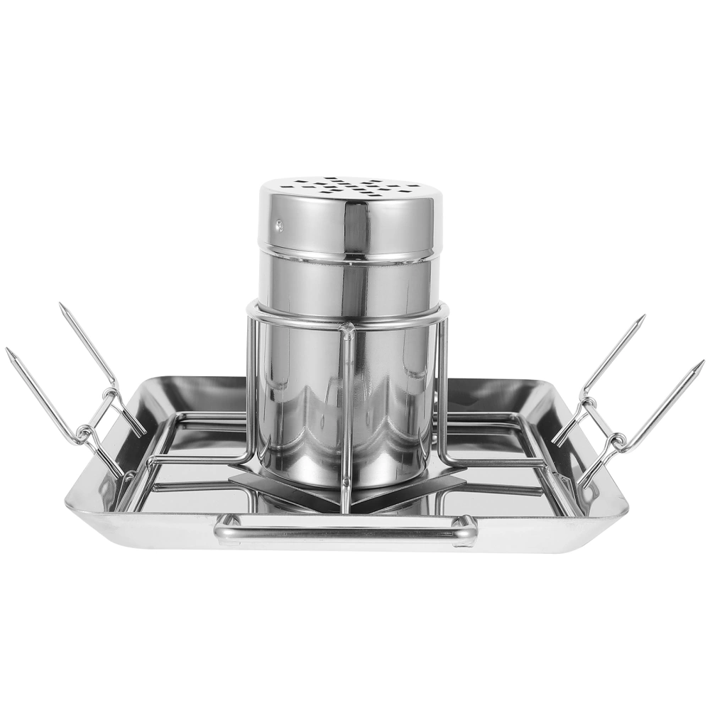 1pc Multifunctional Stainless Steel Barbecue Chicken Rack Chicken Plate (Silver)