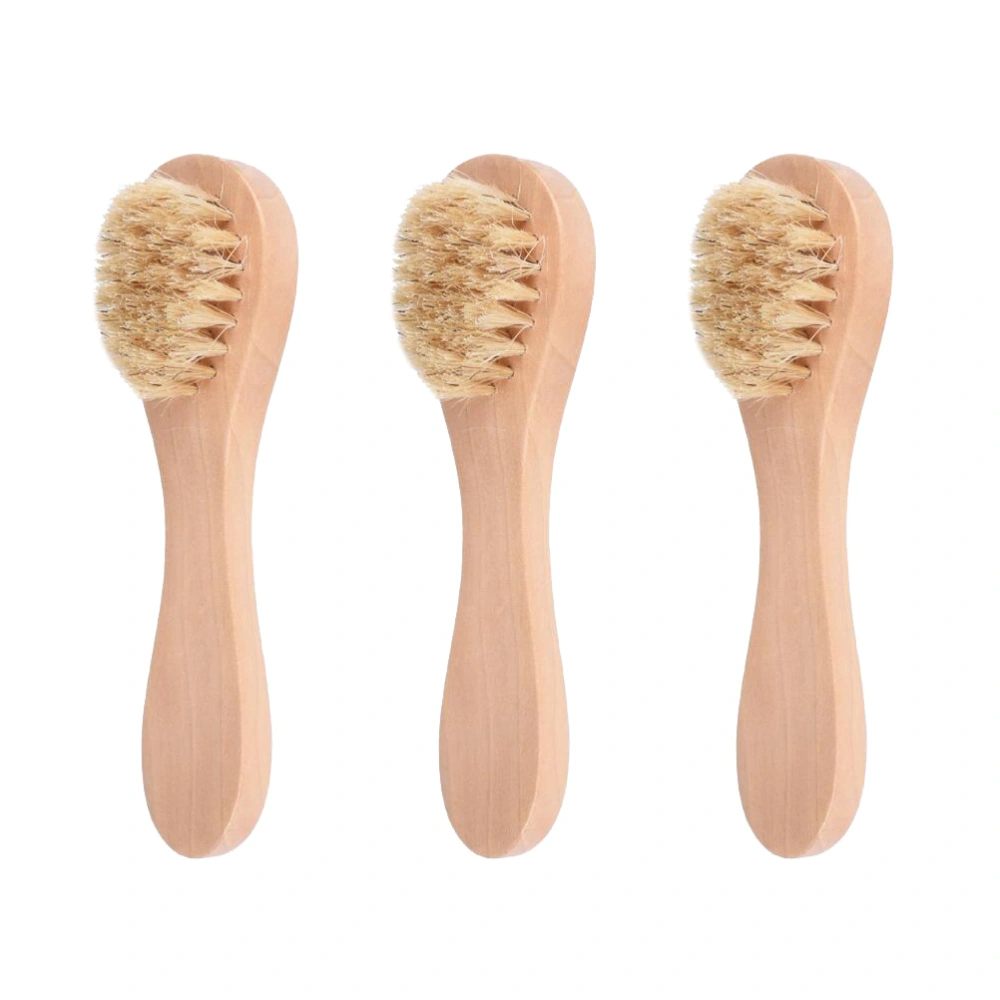 3pcs Natural Facial Cleaning Brush Massage Brush for Home Travel Outdoor