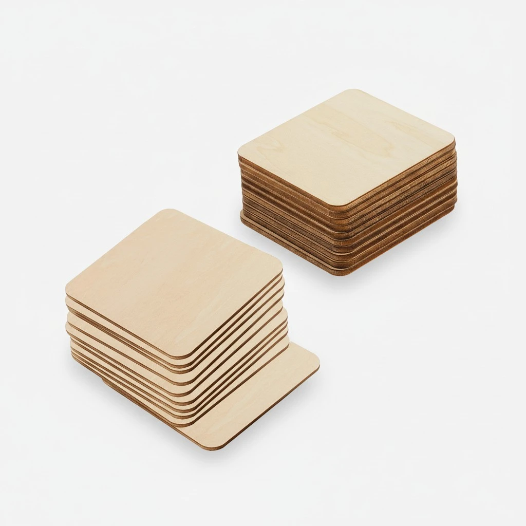 20pcs Wooden Painting Slices Square Doodle Embellishments DIY Decorations Wood Crafts Accessories Small Crafts for Home Ornaments (80mm)