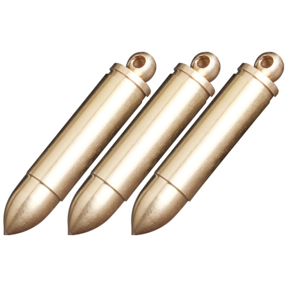 3Pcs Brass Bullet Shaped Pendant Detachable Bullet-shaped Hanging Ornament for Keychain