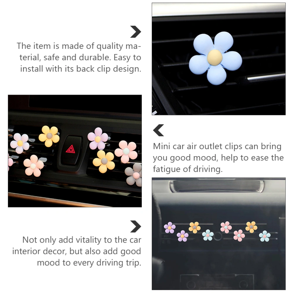 5pcs Flower Air Freshener Essential Oil Diffuser Car Vent Clips Car Accessories