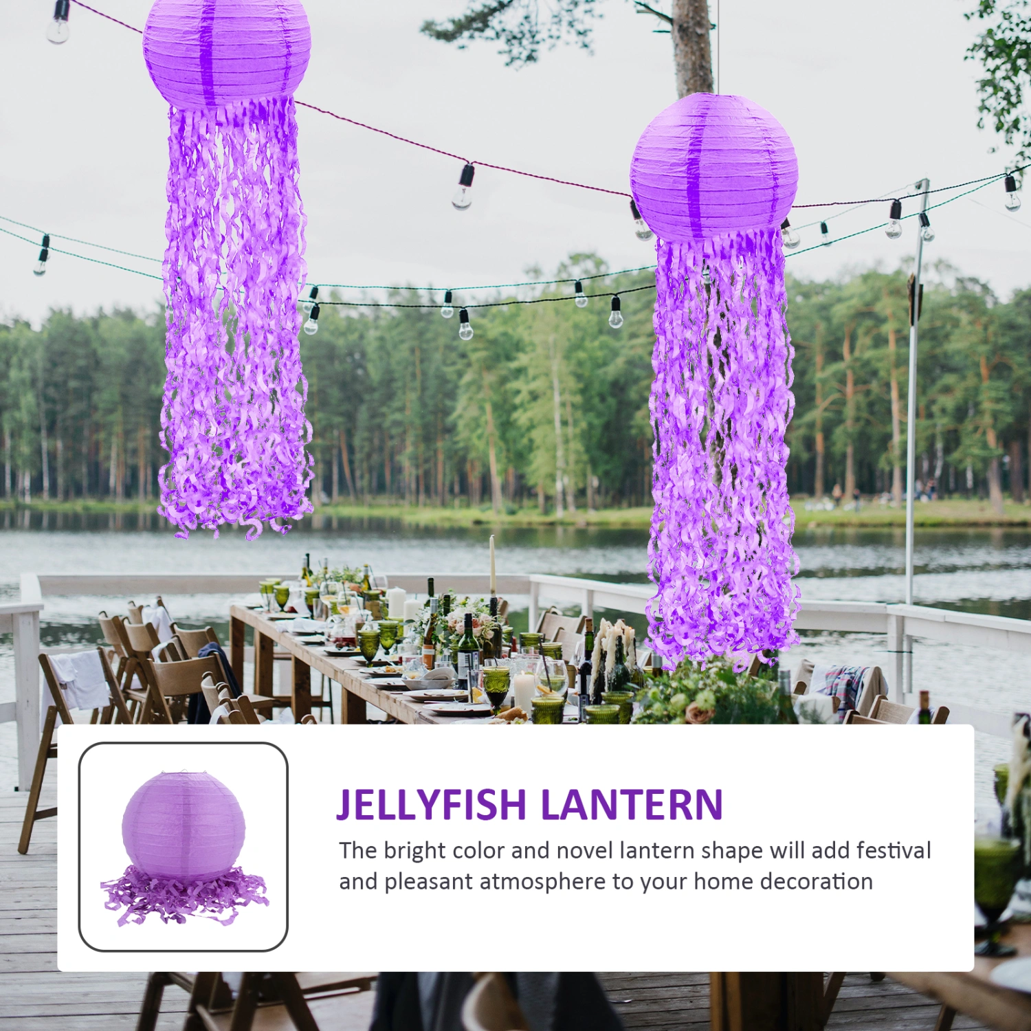 Jellyfish Shaped Lantern Birthday Paper Lantern Children's Day Lantern Decor