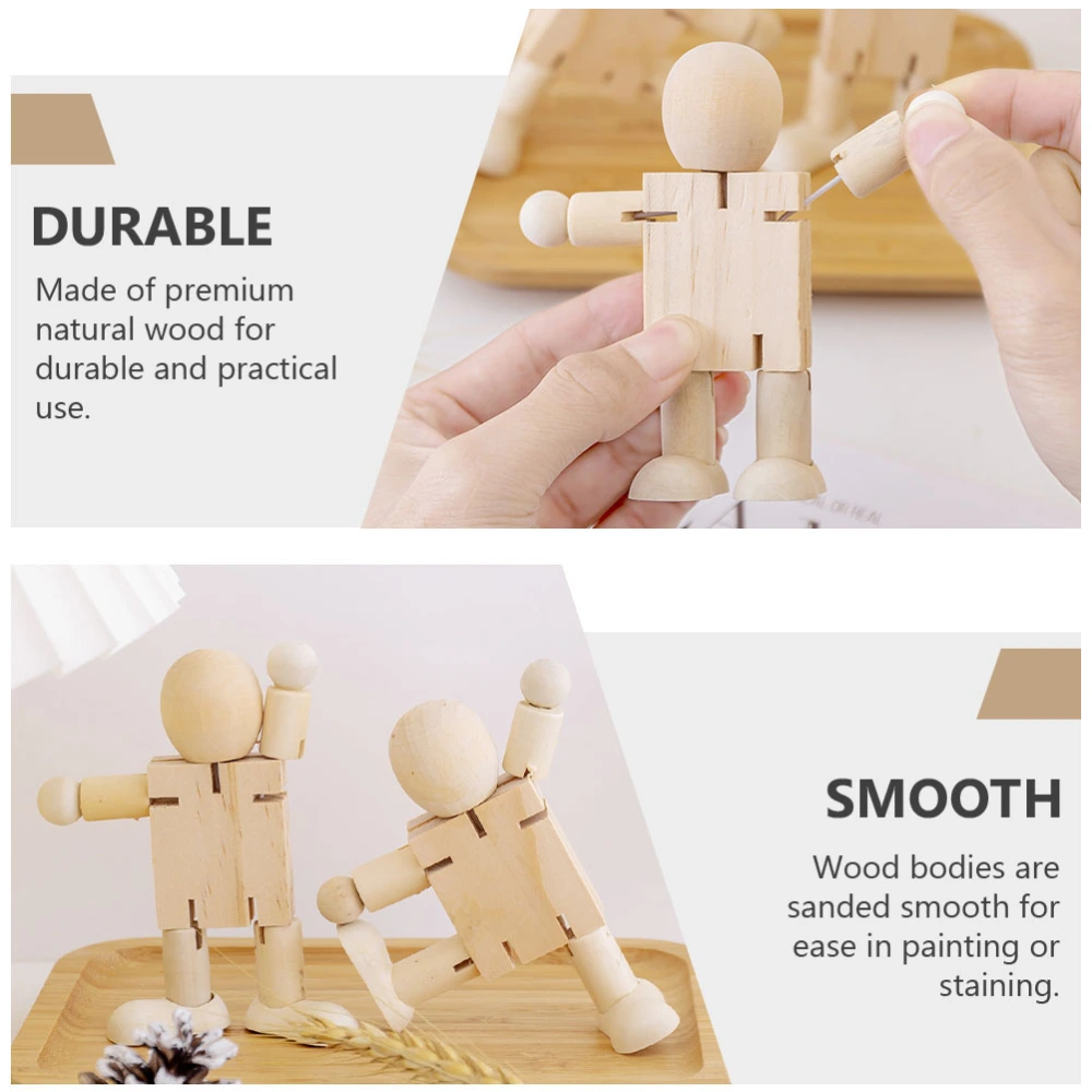 2pcs Wooden Person Decor Models Creative Desktop Ornaments for Decor (Wood)