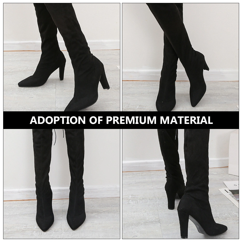 1 Pair Practical High Knee Boots Woman High Leg Boots Winter Thin Heel Boots