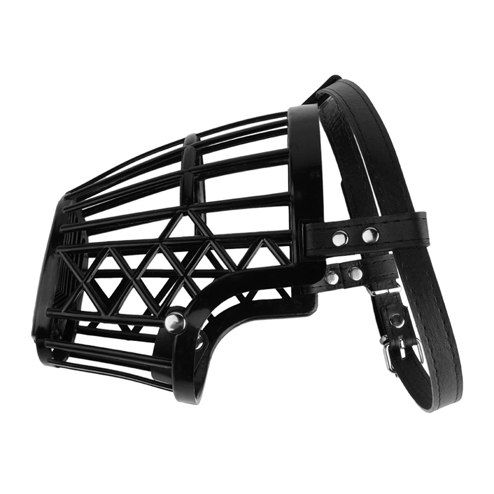 Plastic Basket Dog Muzzle Comfortable For Dog Various Sizes Tan Color No Bite No Barking - Size L (Black)