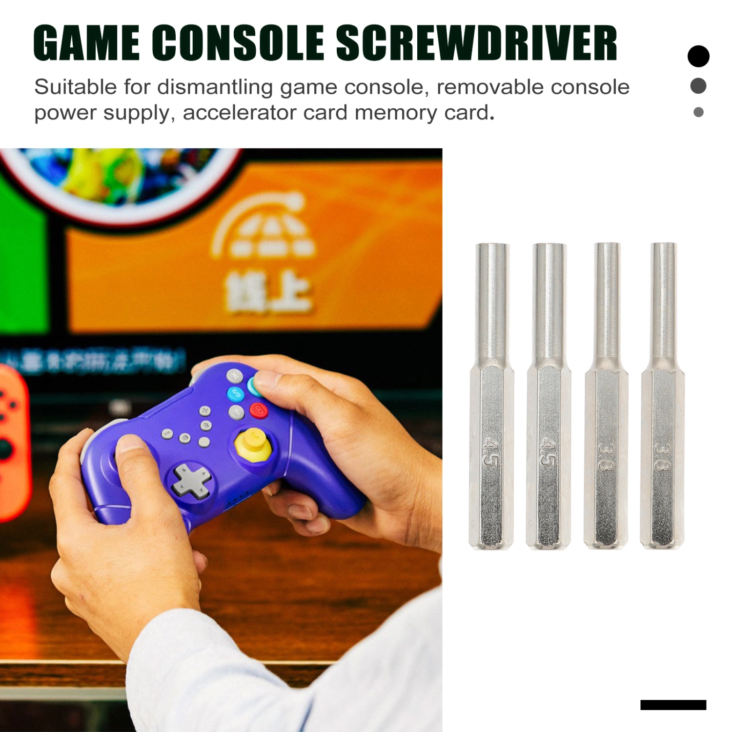 4 PCS Game Console Screwdriver 3.8mm 4.5mm Socket High Efficient Screwdriver
