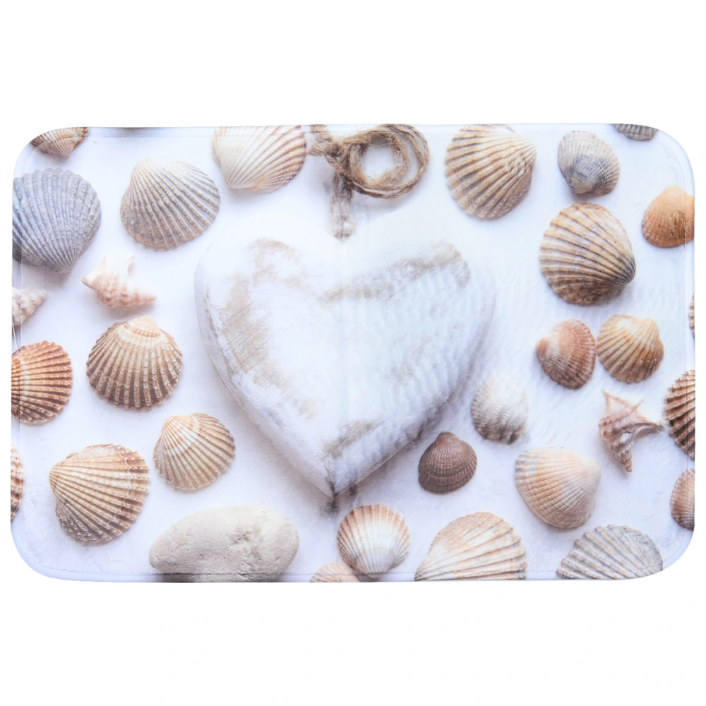 Beach Theme Floor Mat Non-slip Rugs Thick Doormat Carpet Home Decor for Bathroom Kitchen Living Room (Heart Stone)