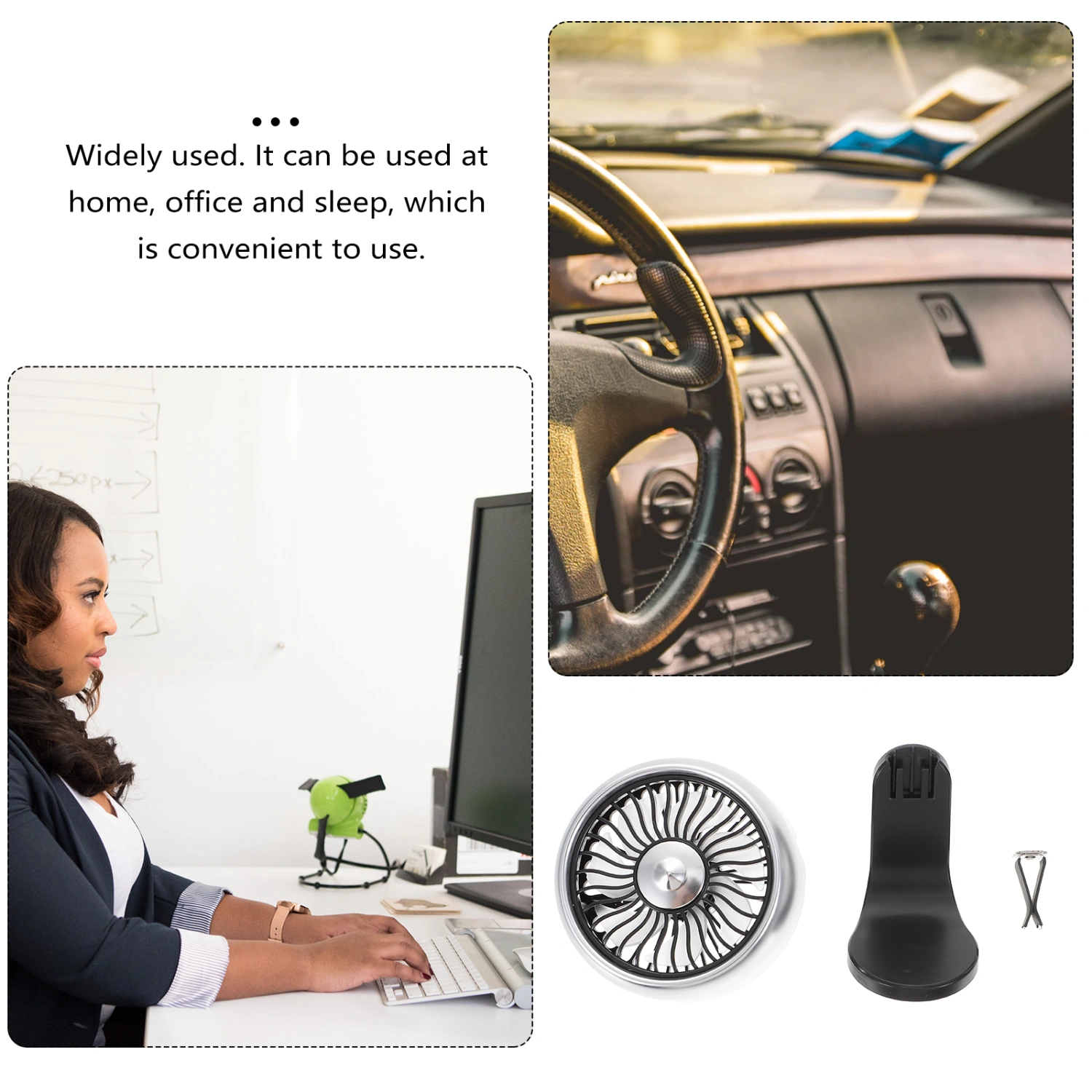 Fan with Light Electric Cooling Fan Vehicle Fan Portable Electric Fan for Car