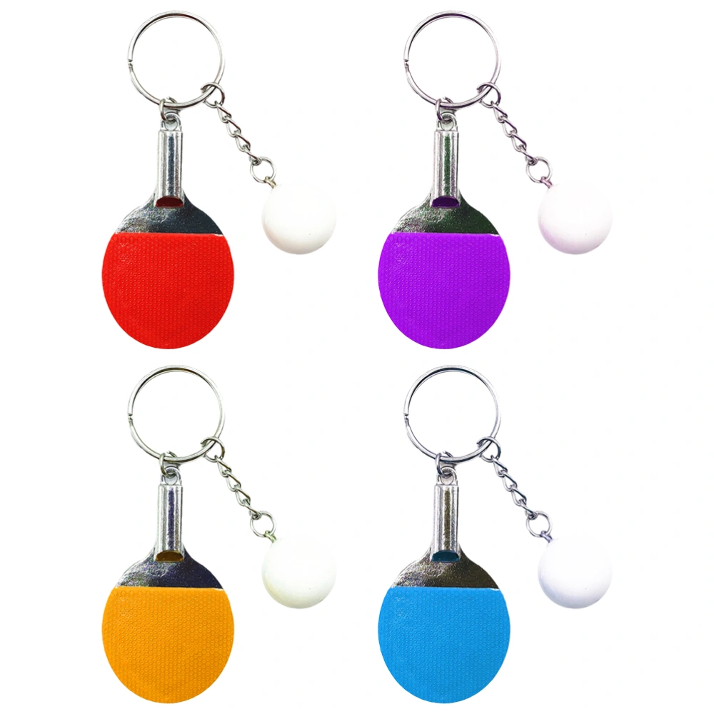 4pcs Mni Simulation Pong Bat Keychain Decor Hanging Pendant Bag Decor