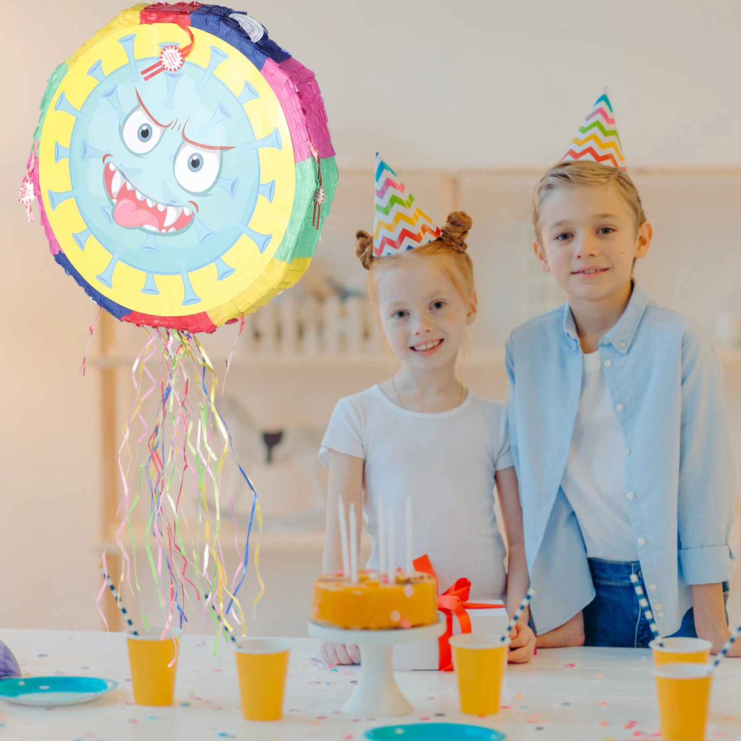 Funny Pinata Children Festival Gaming Props Round Pinatas for Halloween Party