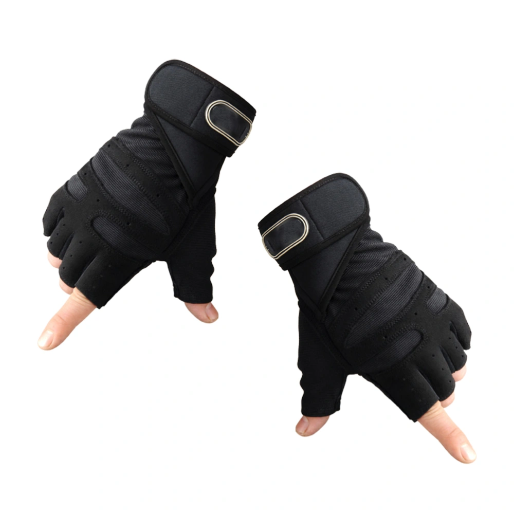 1 Pair fitnesss Half-finger Gloves Men Outdoor Gloves Fitness Gloves for Riding Weightlifting (Random Color, Size M)