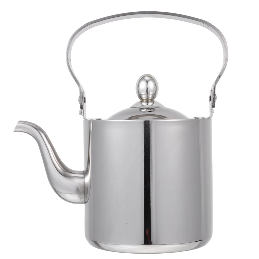 1pc Camping Tea Kettle Stainless Steel High Capacity Water Kettle (Silver)