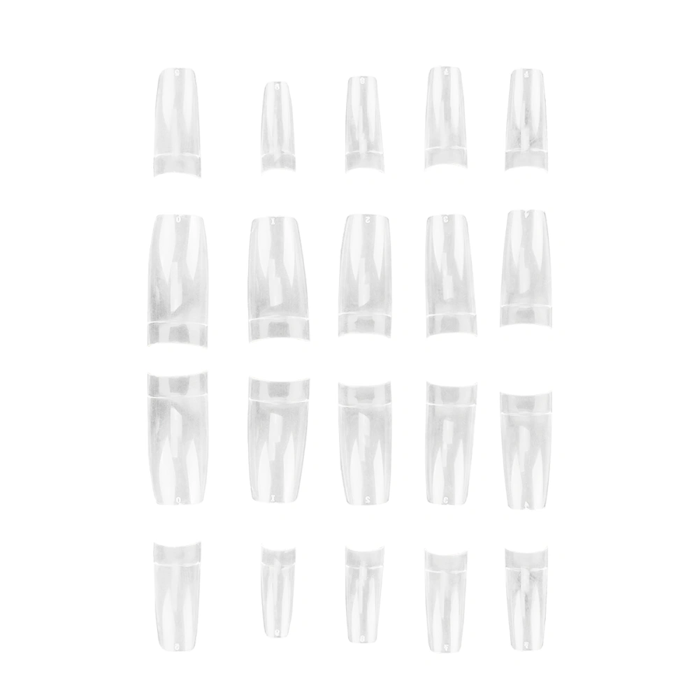 500pcs in 1 Box Transparent Finished Nail Patch French Style Fake Nail Tips Decals Nail Art Stickers Manicure Tool for Girls Ladies Women