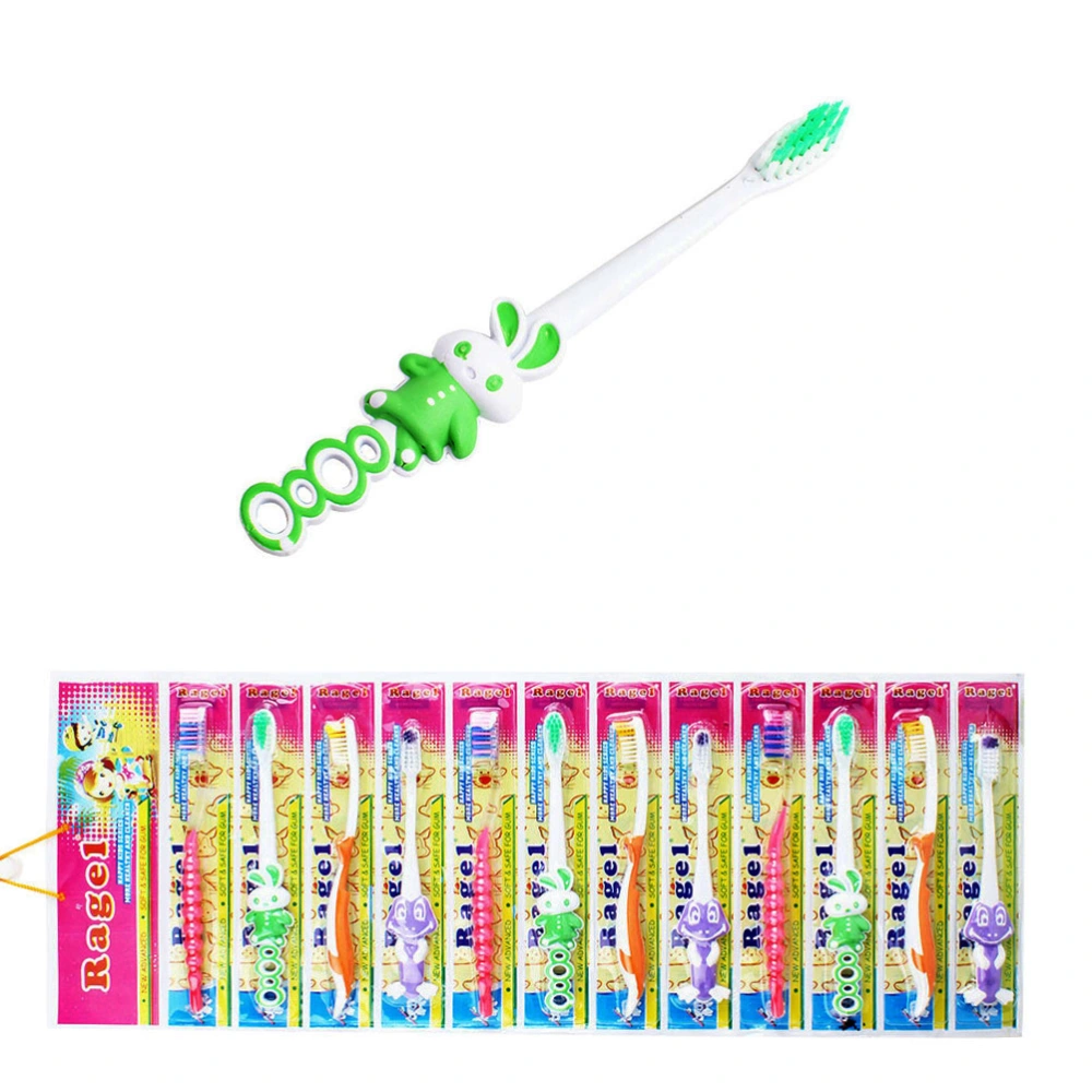 12pcs Children's Cartoon Toothbrushes Lovely Bunny Fiber Fiber Toothbrush for Baby Kids